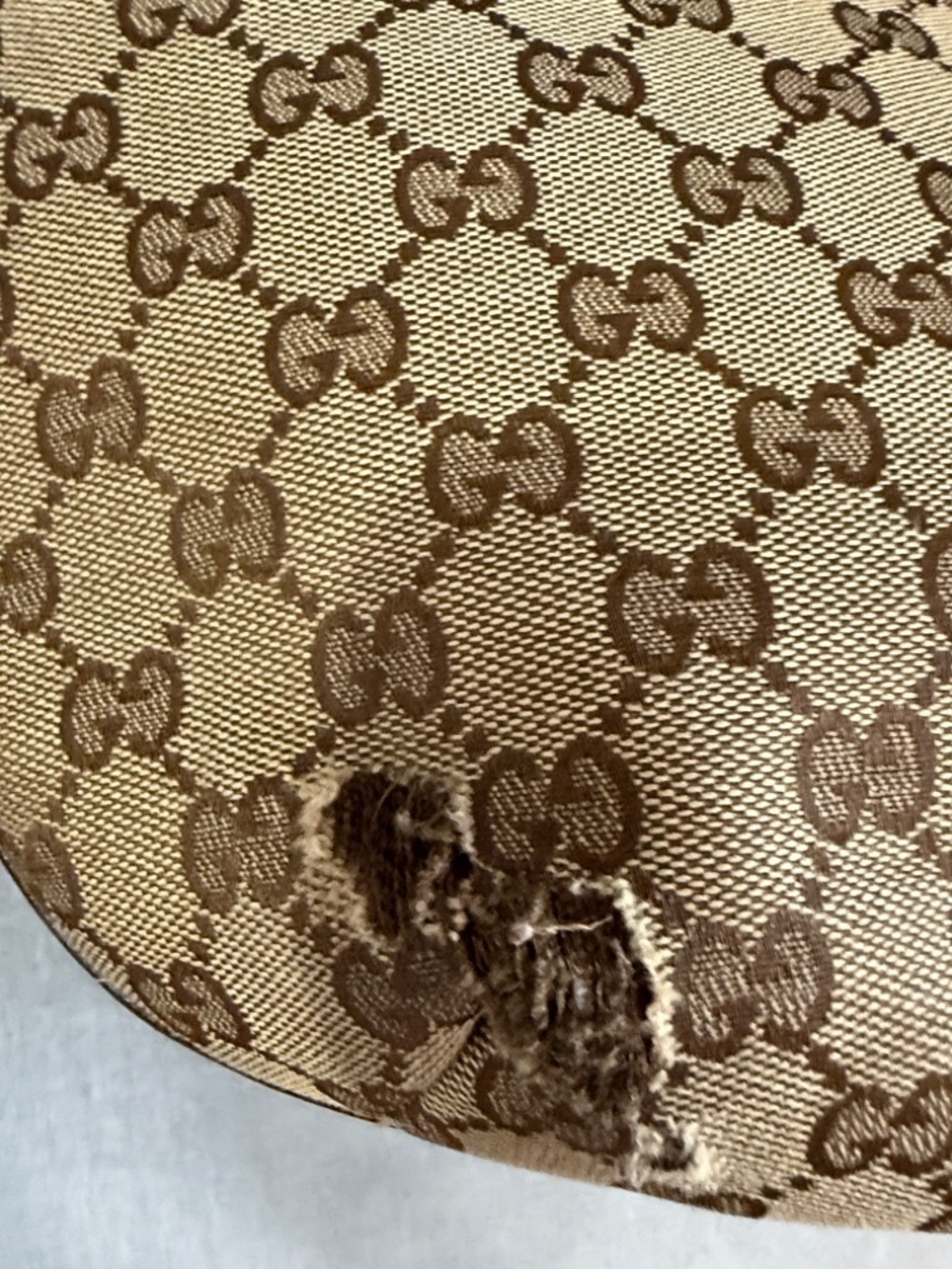 Gucci Tan GG Canvas Hobo with Green-Red  Accent - Picture 12 of 13